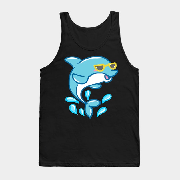 cute dolphin design whale fish animal welfare dolphin Tank Top by KK-Royal